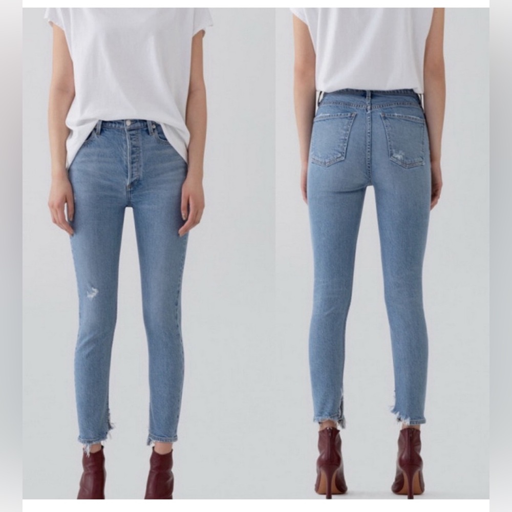 Agolde Nico Hi-Rise Slim Headlines Jeans 27 button fly